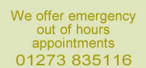 Emergency appointments call 01273 835116